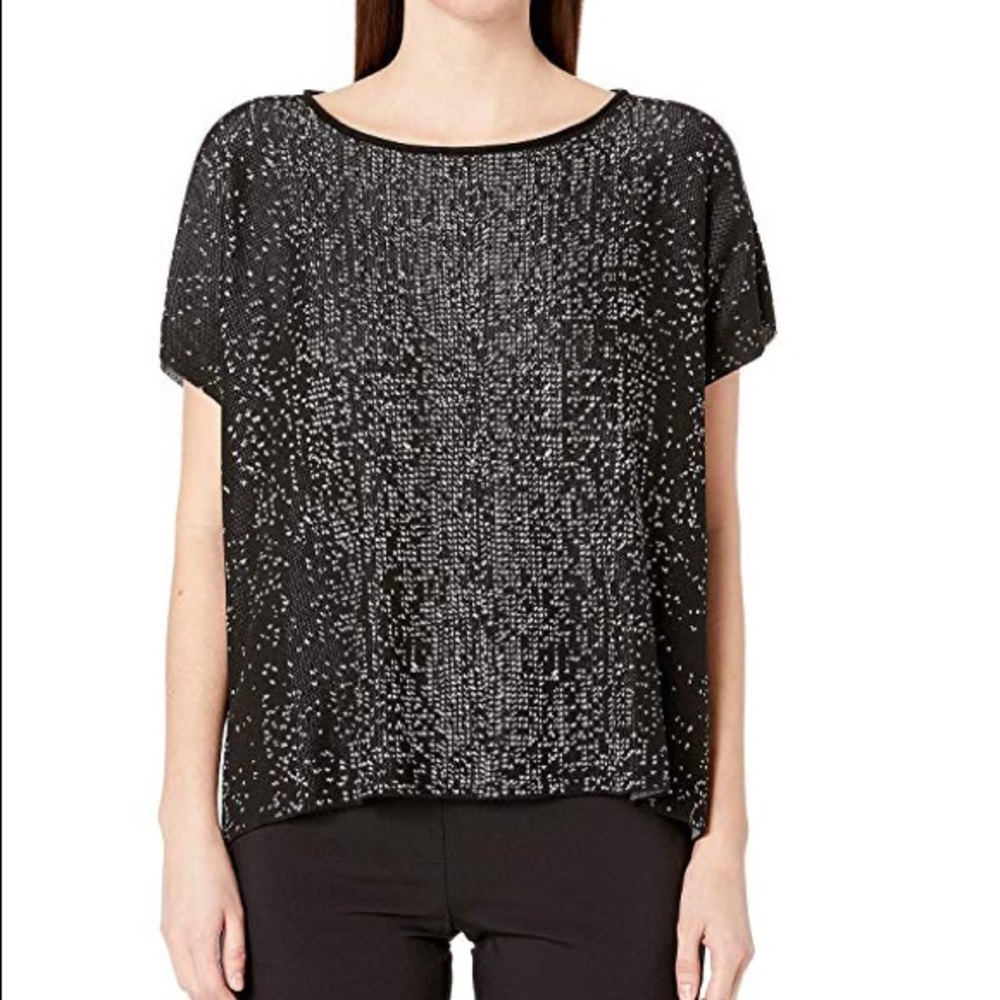 NWT Eileen Fisher Black Bat Sleeve Tunic Top